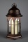 Bronze Color Hexagonal Shaped Metal Decorator Lantern w/ Flameless Pillar Candle