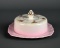 Royal Stafford Bone Chine Covered Pink & White Butter/Cheese Dish