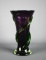 Purple 9” H Glass Vase w/ Applied Green Serpent