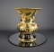 Chinese Yellow & Black 10” H Decorative Vase w/ Studiohome Mirror Display