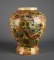 Chinese Cream, Orange, Blue 10” H Decorative Moriage Vase