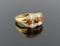 Cocktail Ring with Amber Stones, 14K HGE (Electroplate), Size 7.25