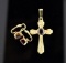 Lot 14K HGE (Electroplate) Cross Pendant & Earrings