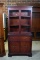 Vintage 20th C. Federal Style Mahogany Curio Hutch Cabinet
