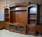 Fine Four Piece Cherry Media / Entertainment Lighted Wall Unit