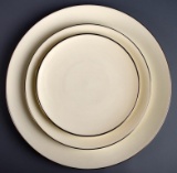 46 Piece Set of Lenox “Olympia” Platinum Rim China, USA + Two Coordinating Cauldon Plates