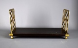 Chippendale Style Brass & Wood Adjustable Book Rack by Decorative Crafts Inc.