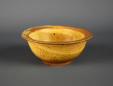 Studio Art Pottery 5” Diam Yellow & Brown Bowl