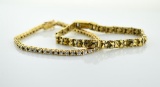 Lot of Two Gilt Sterling Silver (Vermeil) Tennis Bracelets