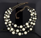 Faux Pearl and Bead 23” Necklace