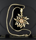 Citation Sunflower Pendant 18” Necklace