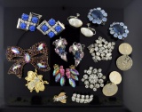 Lot of Fancy Vintage Costume Pins and Earrings by Richelieu & Other Makers