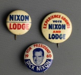 Lot of Vintage Richard M. Nixon & Henry C. Lodge 1960 Campaign Buttons