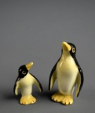 Vintage Miniature Sanyo Bone China Penguin Parent & Chick, Japan