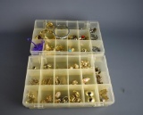 Lot of Four Costume Jewelry Cases w/ Earrings, Pins, Pendants