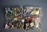 Lot of Four Bags of Assorted Costume Jewelry