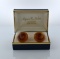 Vintage Amber Swirl Art Glass Clip Earrings, Made in Italy