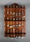 Lot of Silver Plate Collector's Spoons on Wooden Display Rack