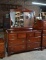 Vintage Chippendale Mahogany Double Dresser with Mirror by Sumter Cabinet