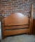 Handsome Vintage Oak Four Poster Queen Bed with Rails