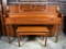 Vintage Knickerbocker Upright 88 Key Spinet Piano with Walnut Case, Caster Feet
