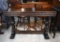 Antique Walnut Console Table, Caster Feet
