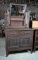 Antique Oak Washstand Dresser with Mirror