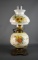 Electrified Vintage Oil Lamp with Hand Painted Milk Glass Font and Shade