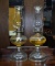 Pair of Matching Vintage Glass Oil Lamps