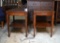 Pair of Vintage Mahogany Leather Topped End Tables