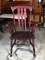 Vintage Red Stained Mahogany Hardwood Hall Chair