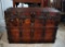 Handsome 19th C. Metal Banded Cedar Steamer Trunk