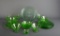 Collection of  20 Pieces of Green Depression Glass, Fluorescent