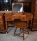 Vintage American Drew Cherry Vanity with Mirrored Flip Top