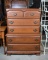 Vintage Chippendale Style Cherry Chest on Chest