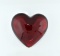 Ruby Red Heart Glass Paperweight