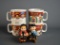 Set 4 Campbell's Soup Advertising Soup Mugs and Campbell's Kids on Bench Shaker Set