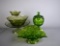 Lot of Collectible Green Glass, Moon & Star