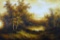 Irene Cafieri (20th C.) Gold Toned Landscape, Oil on Canvas, Signed Lower Right