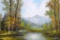 (20th C.) Mountain & Stream Landscape, Oil on Canvas, Signed Lower Right (A. Hunter?)