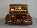 Lot of Vintage Costume Jewelry in Wooden Jewelry Box