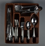 Pfaltzgraff 18/0 Stainless Steel Flatware Set, 15 Placesettings + Extras & Serving Pieces