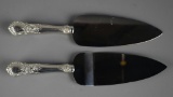 Two Web Pewter Handle Stainless Steel Blade Pie / Cake Servers