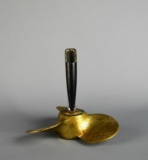 Vintage Trench Art Brass Boat Propeller Pen Stand Desk Ornament