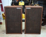 Pair of Vintage Lab Standard Walnut Cabinet 8 Ohm Speakers