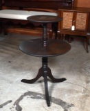 Vintage Round Mahogany Two-Tiered Occasional Table