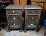 Pair of Old Antique Painted Nightstands