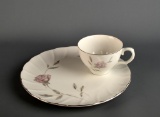 Laurel China 41 Piece “Gladys” Snack Set Rose, Platinum Verge, Japan