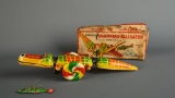Vintage Cragstar Tin Litho Snapping Moving Alligator Windup Toy with Box