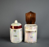 Pair of Vintage Lusterware Canisters